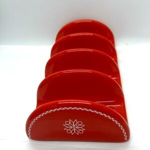 Trejo’s Tacos Fiesta Fundays Red Ceramic Taco Holder Preparation Prep Stand